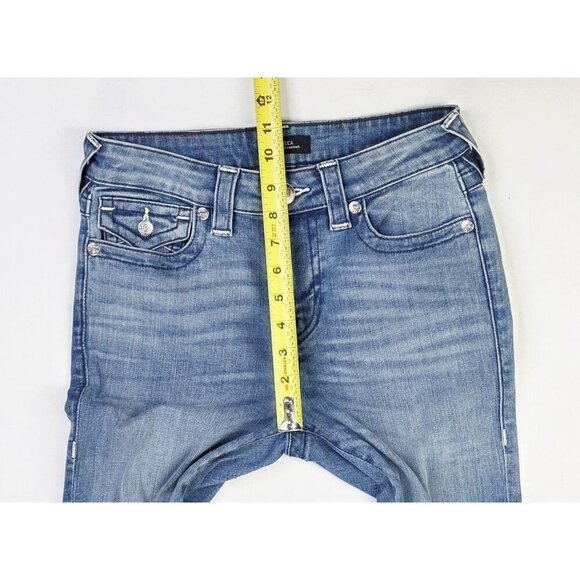 True Religion Size 27X34 Womens Becca Mid Rise Bootcut Blue Denim 5 Pocket Jeans - Picture 3 of 12